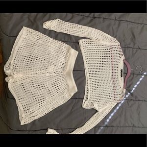 Two piece swimsuit cover
